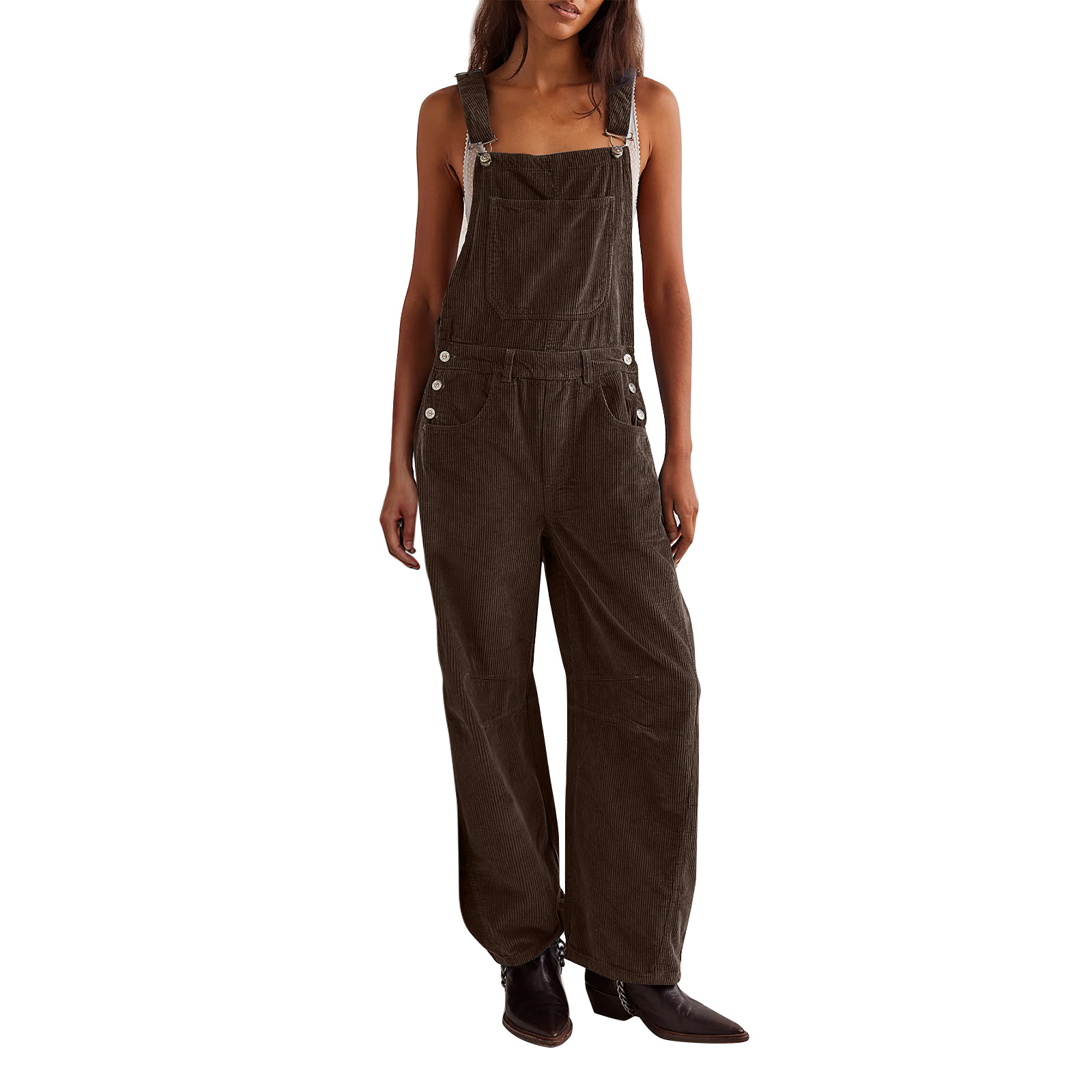 Amazon independent station Europe and the United States cross-border autumn and winter new corduroy overalls women's fashion loose jumpsuit women