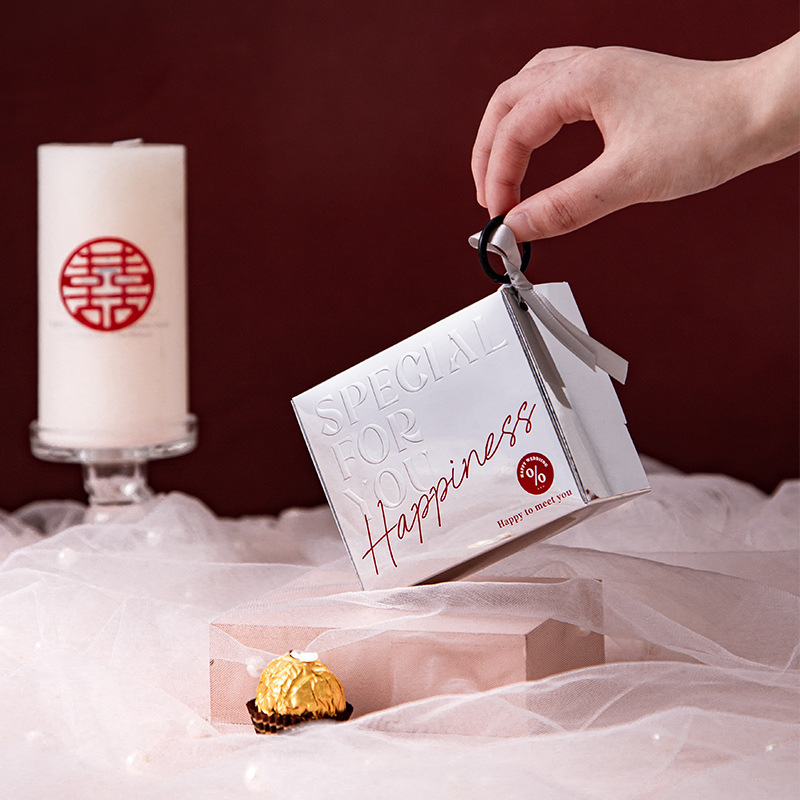 New Square Wedding Favors, Square Chinese-Style Gift Boxes, Wedding Candy Cardboard Boxes