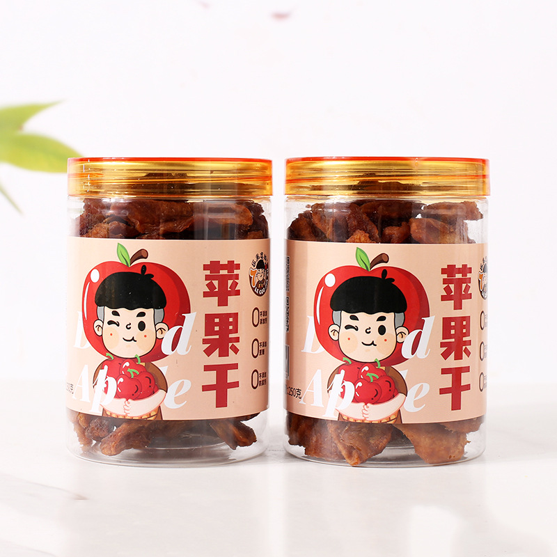 Manufacturer Wholesale Internet Celebrity Snacks Small Pieces Yantai Dried Apples Casual Drama Snacks 250g Can Steamed Dried Apples