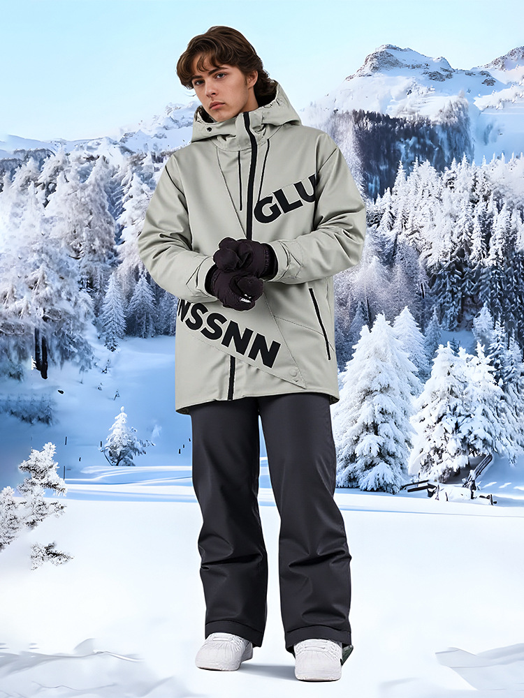 Cross-Border 2025 Amazon New Ski Clothing Popular Hooded Work Jacket Jacket Men's Outdoor Ski Clothing