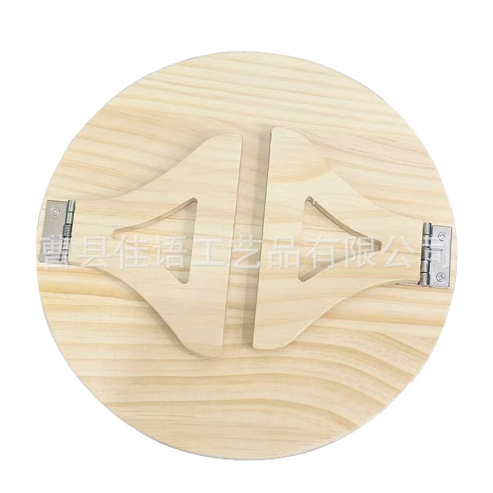 Wooden Sofa Armrest Tray Household Portable Folding Sofa Round Wooden Tray Living Room Solid Wood Fruit Tray