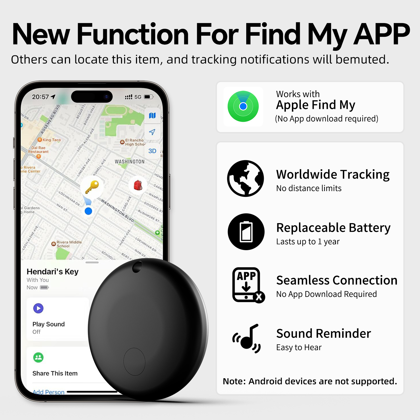 Suitable for Airtag Ios Card Smart Anti-Lost Finder Mfi Certified Locator to Find Items