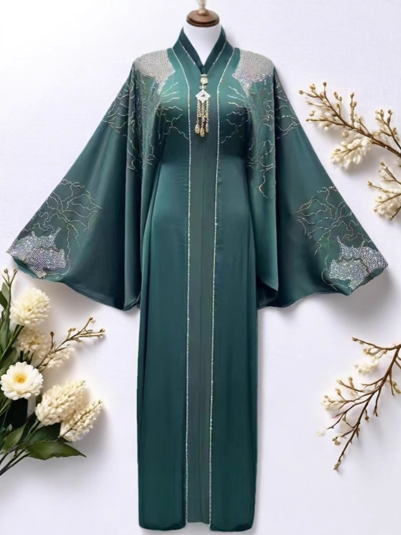 Plus Size Women's Dress New Style Robe Ladies Long Dress Long Autumn Women's Skirt Clothing Apparel Autumn and Winter Abaya