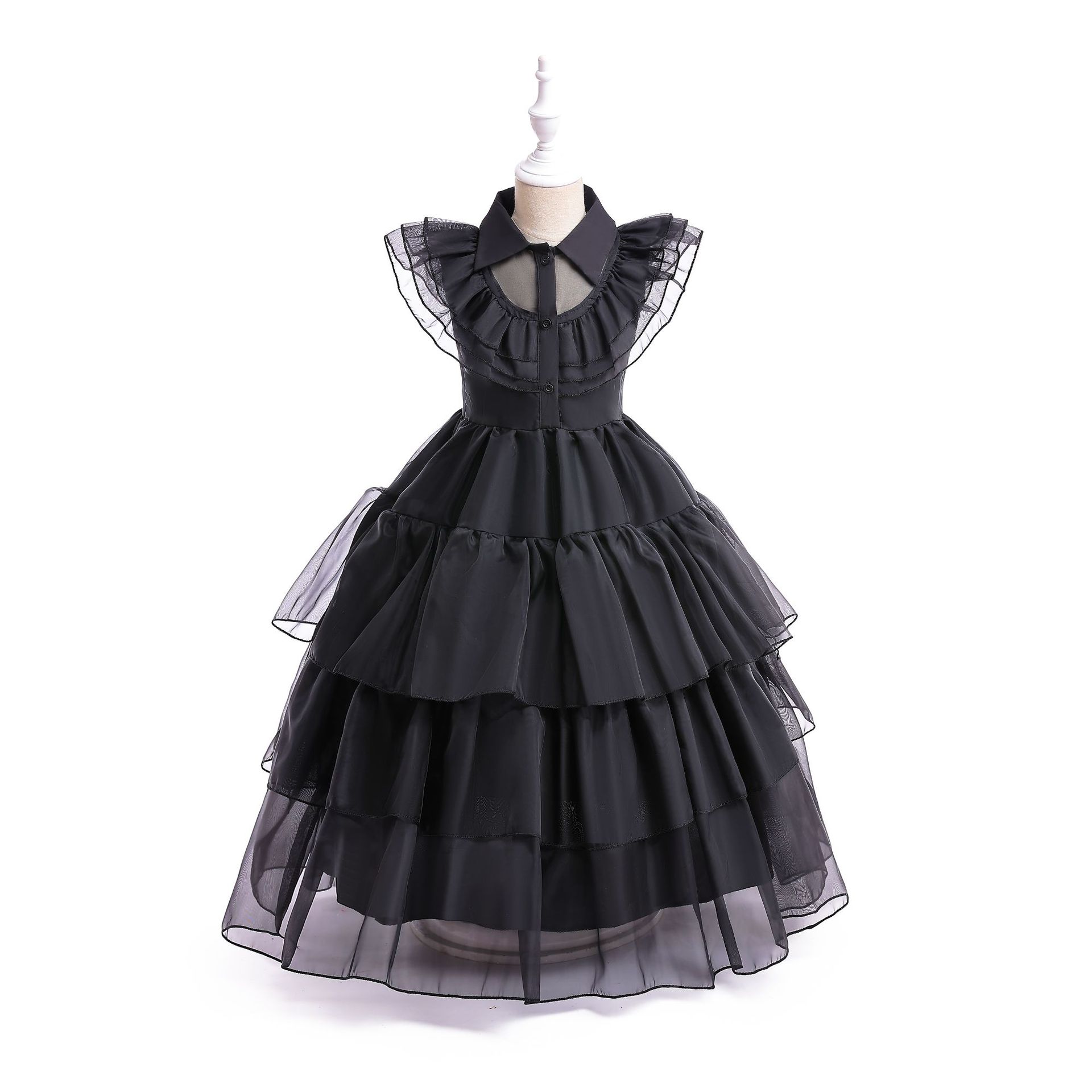 Explosions Adams family cos clothing female owner with black dress dress 20.23 million holy day Wednesday dress