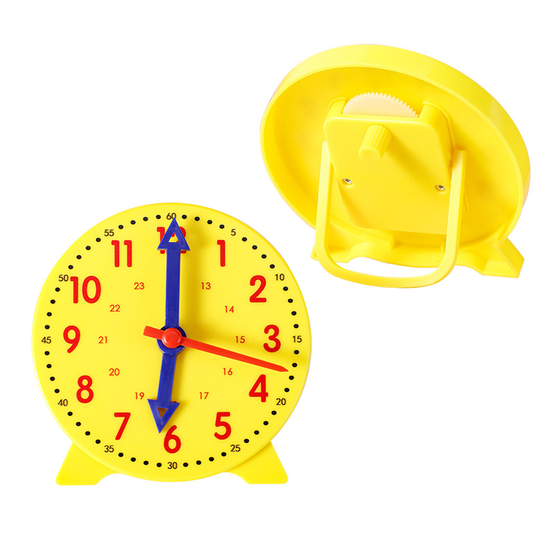 Clock model children's learning time teaching aids three-pin linkage clock model first and second grade clock face time learning aids