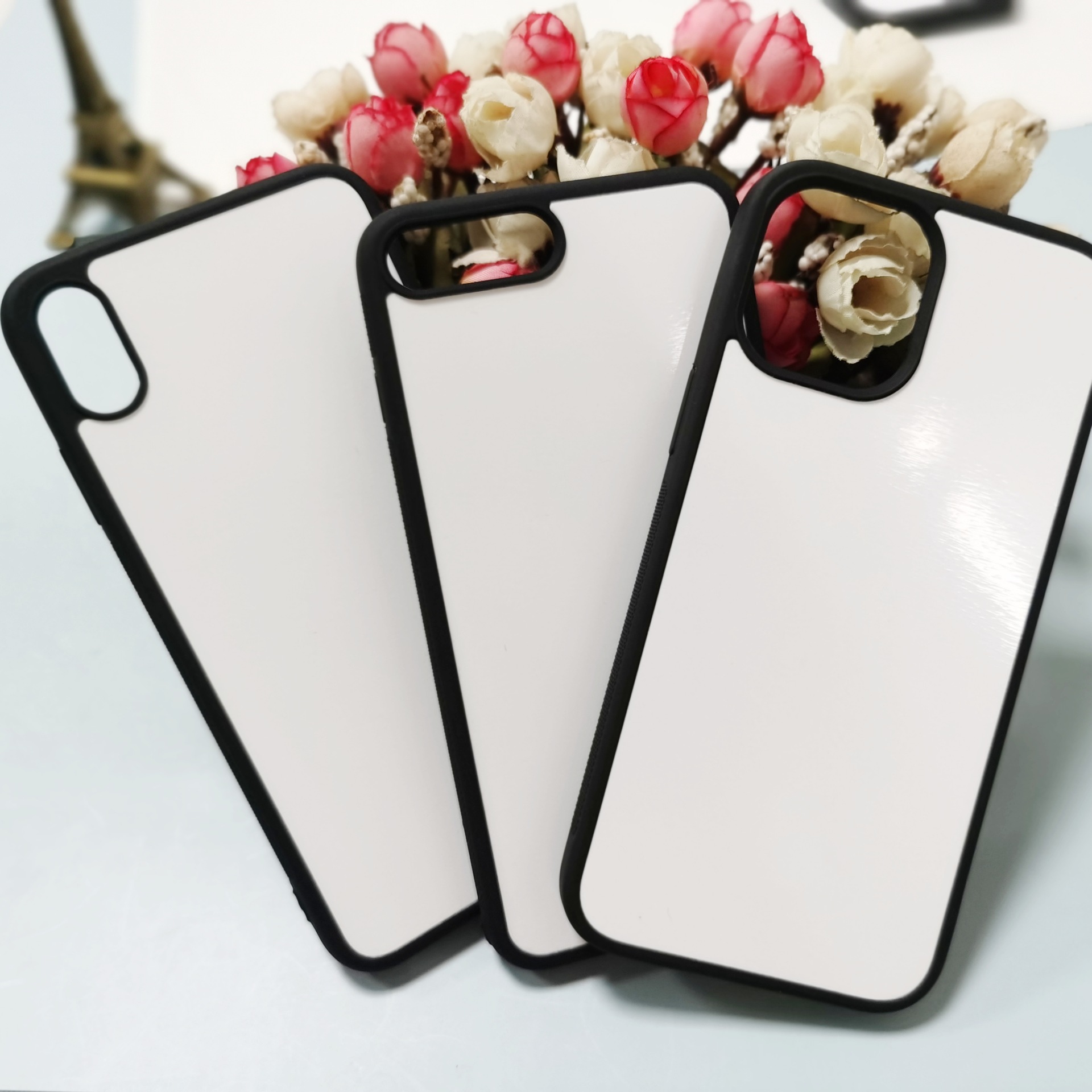 Thermal transfer mobile phone case suitable for iPhone non-slip pattern two-in-one leather material DIY blank mobile phone case sublimation