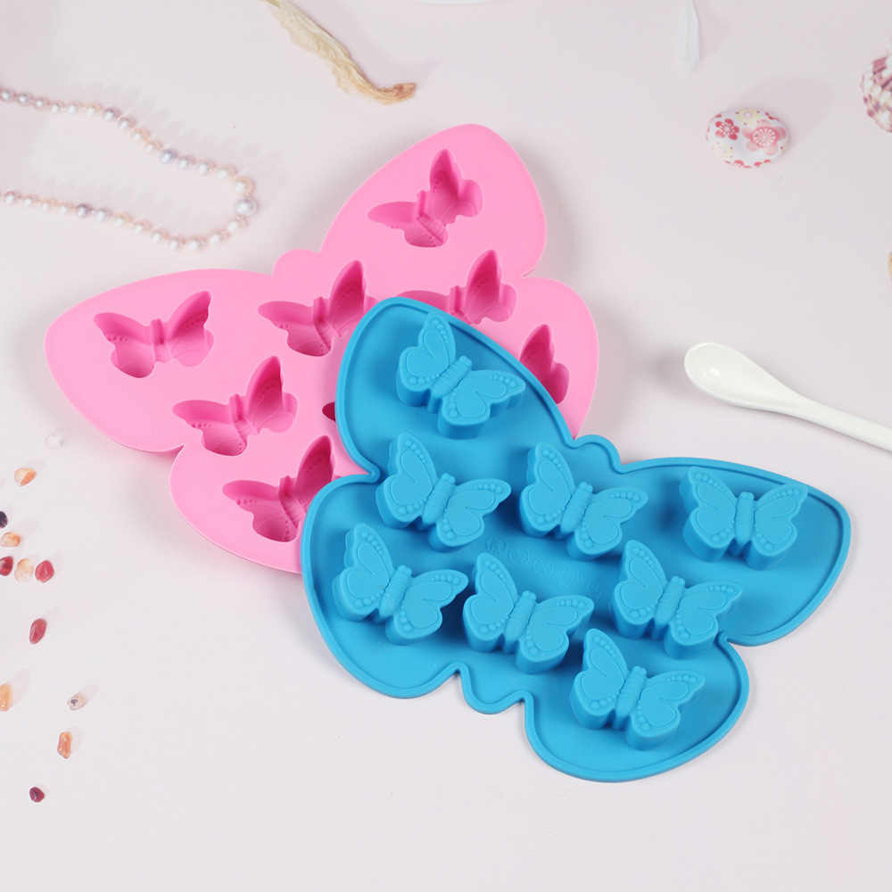 8 even butterfly chocolate silicone mold DIY candy pudding cake baking mold 706