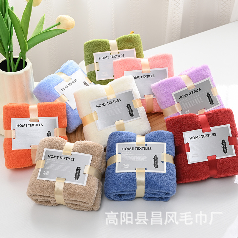 Towel Accompanying Gift Coral Fleece Wedding Gift Box with Square Towel Happy Shop Holiday Gift Creative Gift