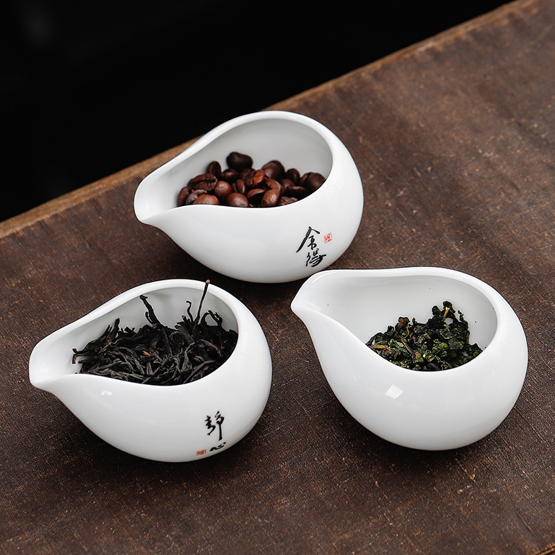 Керамическая чаша для взвешивания кофе Dehua, чайная ложка, молочный чайник, поднос для взвешивания, чайный ящик, диспенсер для чая, аксессуары для чайной церемонии