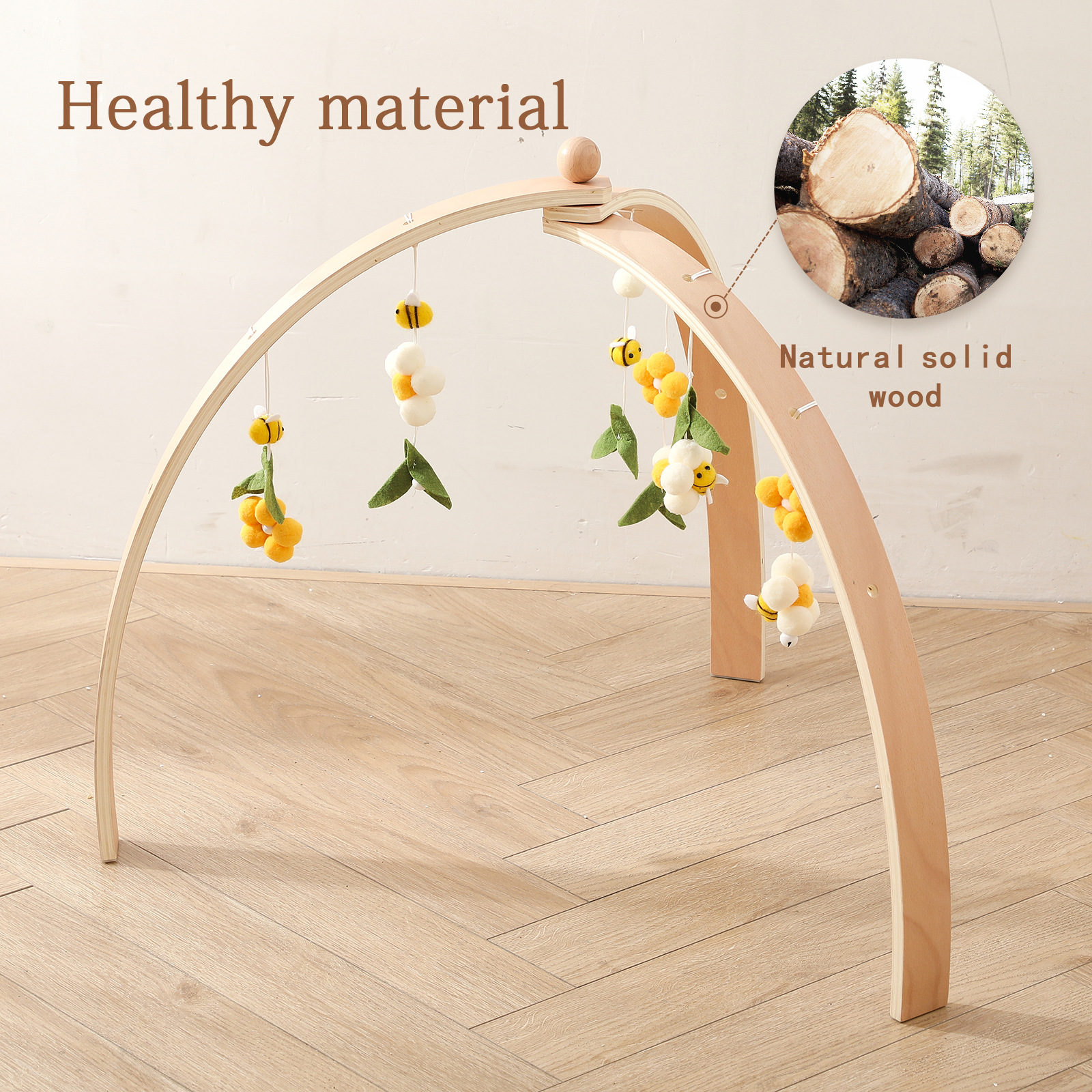 Cross Border Wooden Triangle Fitness Rack Baby Grasping Plush Animal Pendant Toy Newborn Sports Fitness Rack