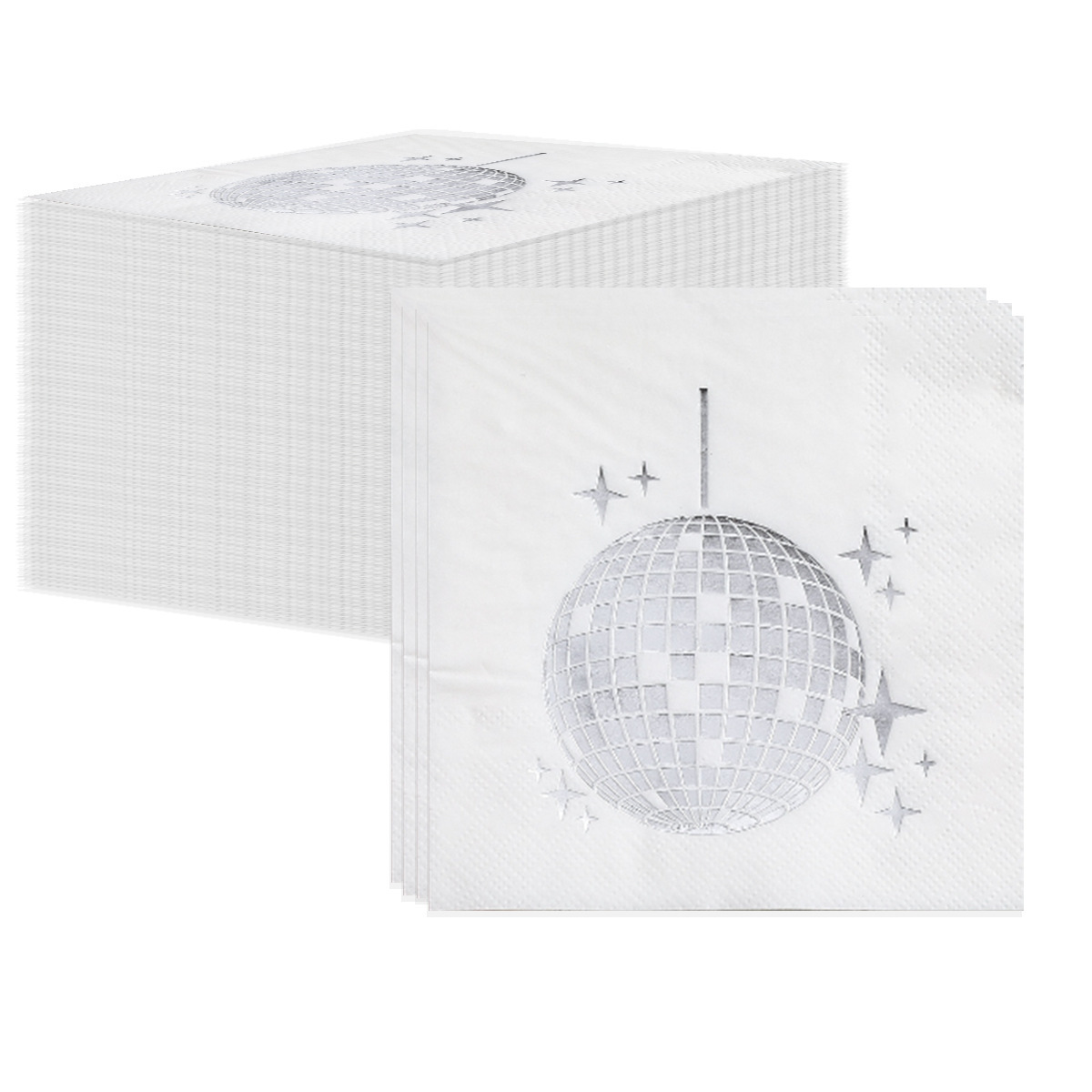 Spot Disco Disco Napkin Party Dance Hall Hot Silver Ball Holiday Decoration Tableware Retro Paper Napkin