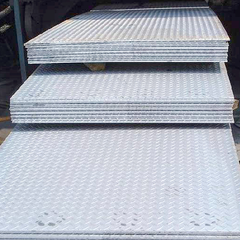 Q235B Hot-Dip Galvanized Pattern Plate Non-Slip Embossed Steel Plate 2/3/4/5mm Stair Steel Ladder Step Plate Paving Iron Plate