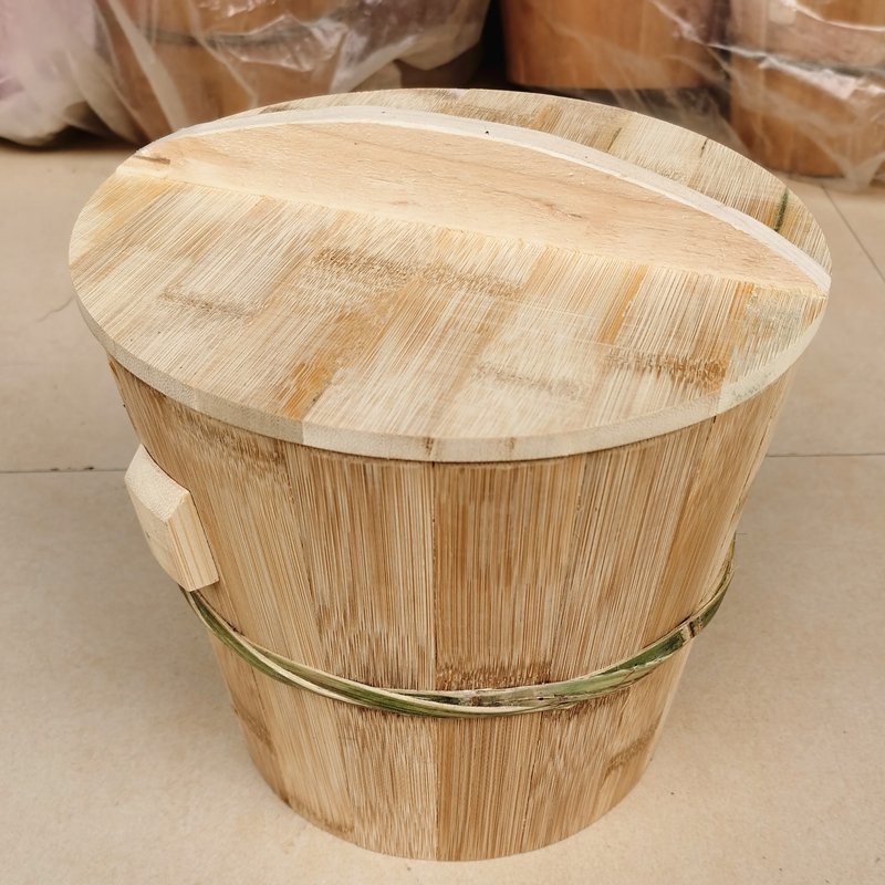 Steamed Rice Bamboo Bucket Bamboo Steamer Household Bamboo Steamer Rice Steamer Non-Wooden Bucket Sichuan Bamboo Bamboo Products Without Glue
