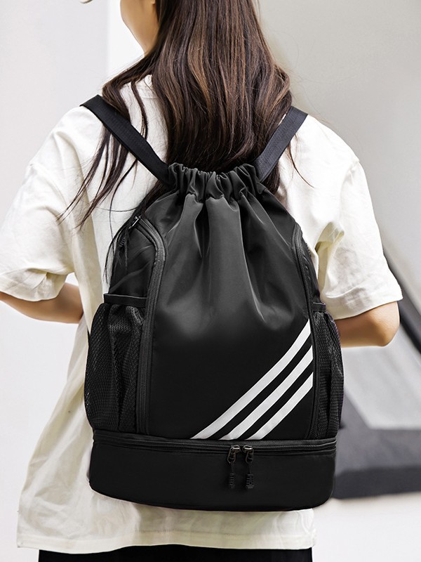 2025 New Popular Style Drawstring Backpack Large Capacity Lightweight Dry and Wet Separation Swimming Travel Basketball Bag