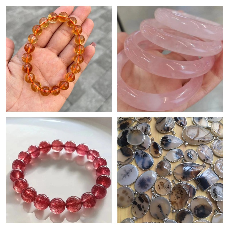 South Red Agate Bracelet Lapis Lazuli Aquamarine Green Phantom Crystal White Crystal Chinese Style Bracelet