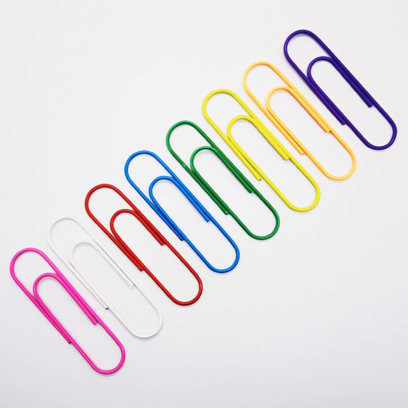 Wholesale Colorful Plastic Coated Paper Clips, Special-Shaped Paper Clips, Office Paper Clips 28/33/50mm Paper Clips Stationery