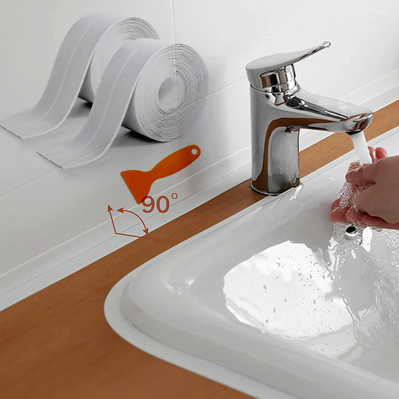 US Sewing Sticker Waterproof Anti-mildew Sticker Stove Kitchen Anti-oil Sticker Sink Water Retaining Strip Toilet Anti-mildew Tape Waterproof Strip