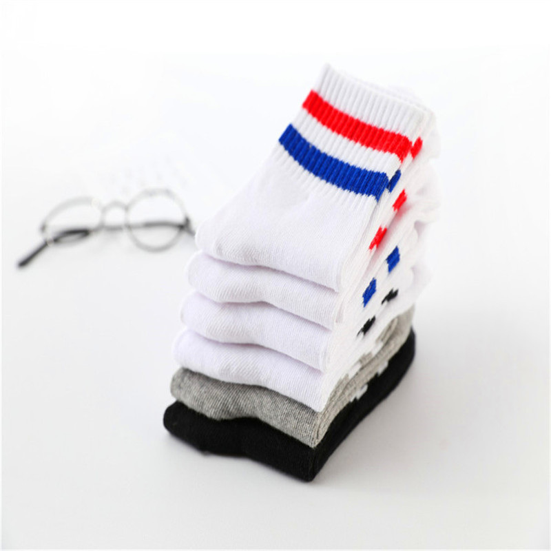 Children's socks striped cotton white socks baby socks wholesale two bar children's socks boys and girls socks