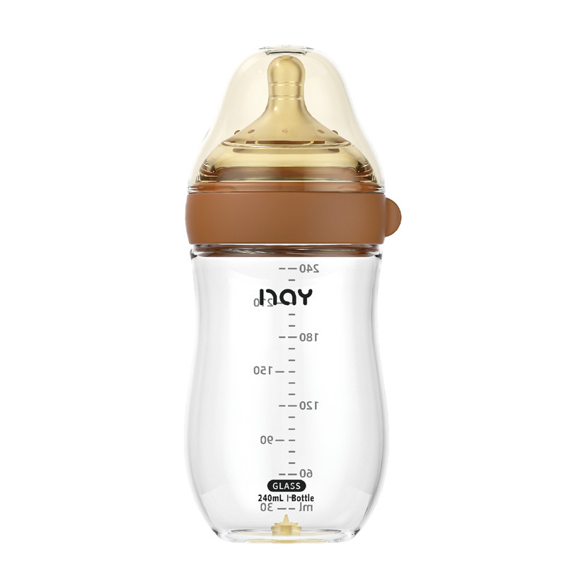 Nuoaiin Newborn Imitation Breast Milk Anti-Flatulence High Borosilicate Glass Bottle Newborn Baby 0-10 Months Bottle