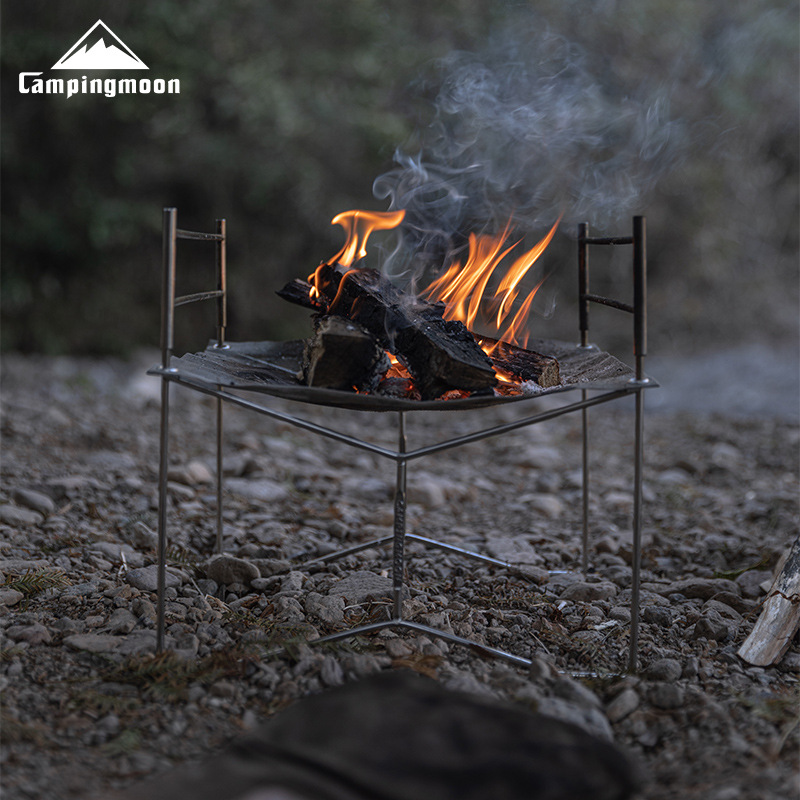 Coleman SOLO-303 Large Stainless Steel Solo Fire Table L Foldable with Storage Bag with Barbecue Net