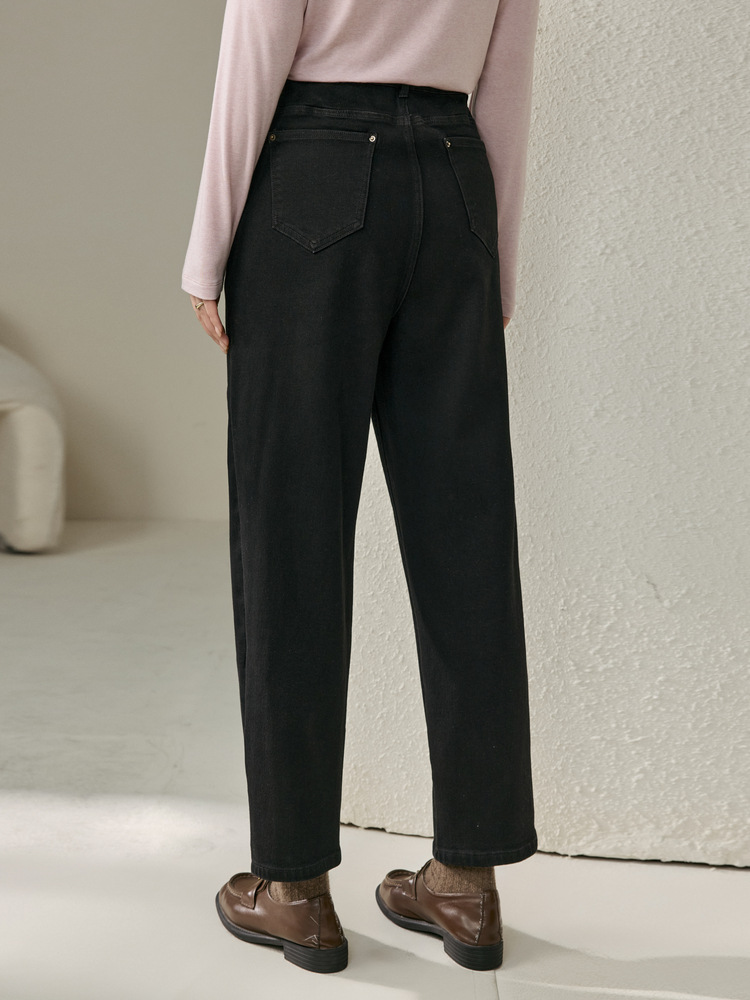 Light Luxury Versatile Baguette Pants for Commuting, Plus-Size Women's Jeans That Cover the Hips and Make You Look Slimmer, New Autumn Style for Plus-Size Women