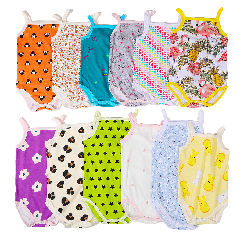 Factory Direct Sales Newborn Thin Vest Baby Sling Triangle Bag Fart Clothing Male and Female Baby Jumpsuit Rompers