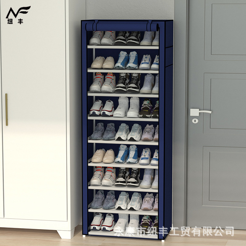 Simple shoe rack multi-layer steel pipe assembly dustproof home space-saving student dormitory storage economical shoe cabinet factory