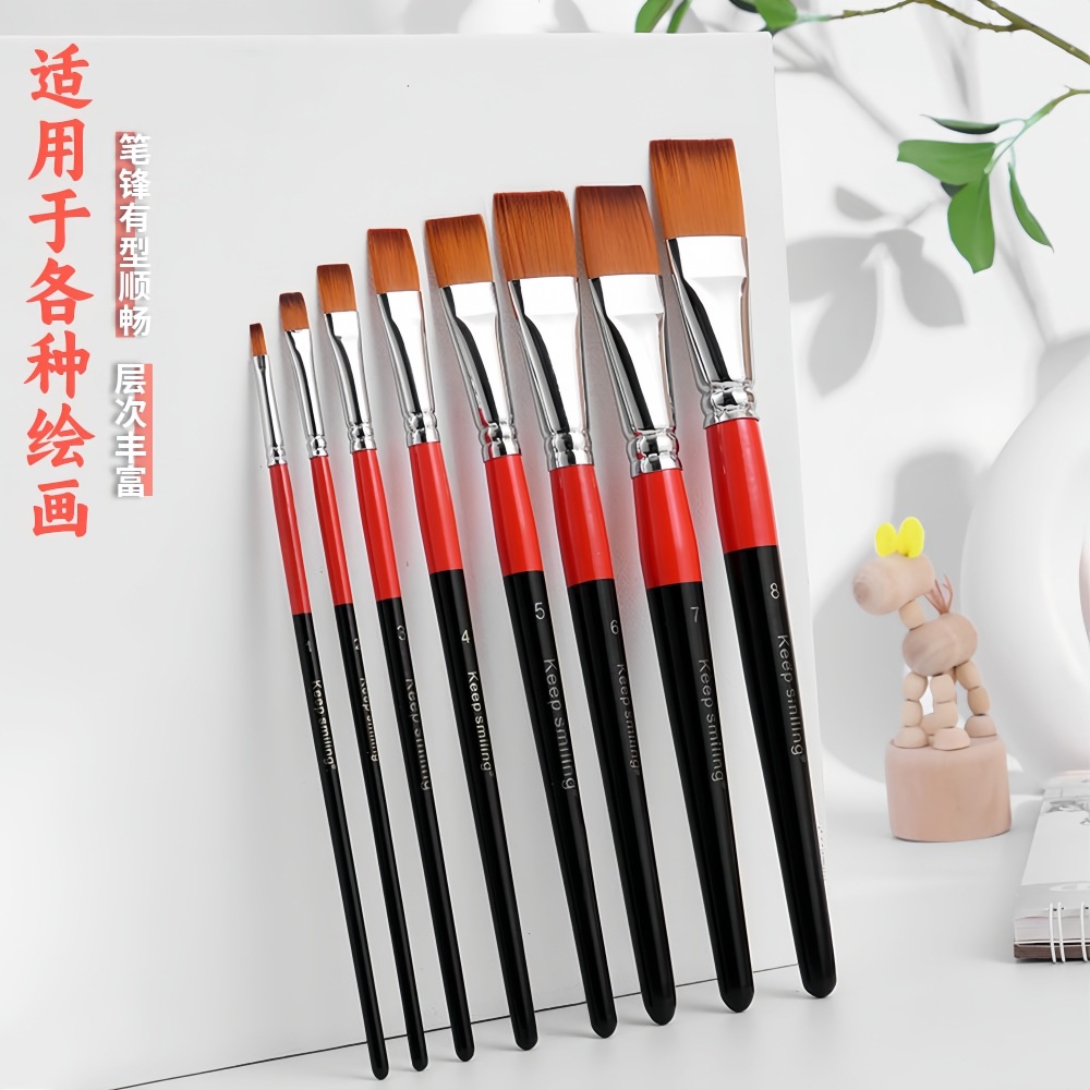 Children's Watercolor Painting Special Brush Wooden Separate Packaging Nylon Wool Digital Oil Brush Painting suit