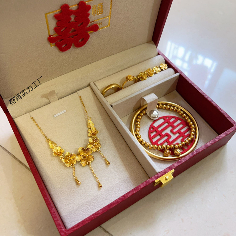 Набор для помолвки Candy Gift Box Essentials, имитационные ювелирные изделия, семи предметный набор, три золотых набора, побег принцессы