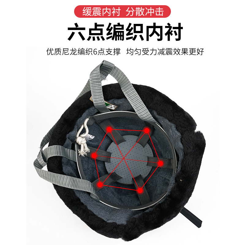 Winter cotton helmet construction site warm ear protection Construction Engineering cold-proof anti-smashing cotton helmet Lei Feng hat for men