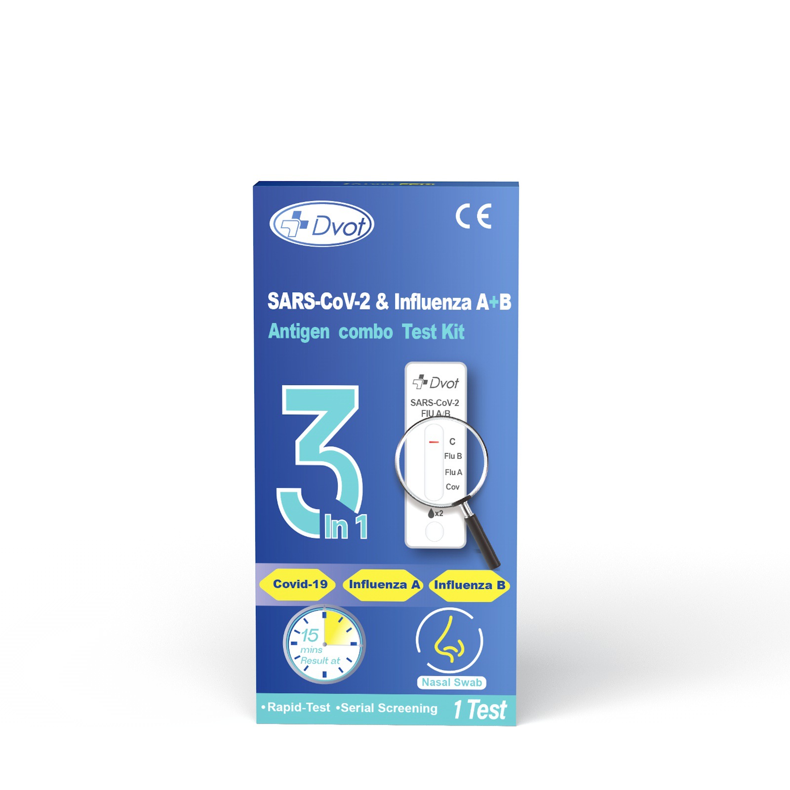 DVOT English version of respiratory tract 3-in -1 antigen test kit cross-border for convenient home self-test in stock