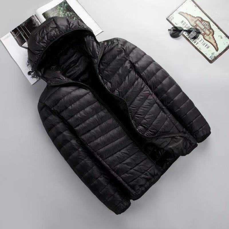 Men's Lightweight Cotton Jacket for Winter, Slim Fit, Hooded, Stand Collar, Solid Color, Warm Vest Coat for Men