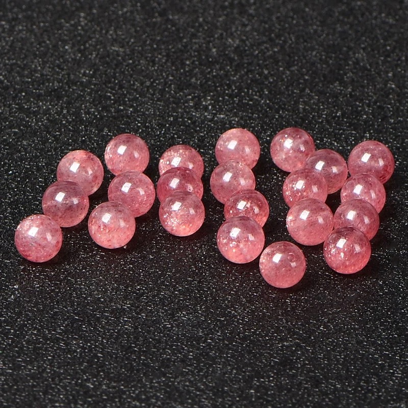 7A натуральные клубничные кристаллы свободные бусины для DIY украшений аксессуары материал круглые бусины одиночные бусины