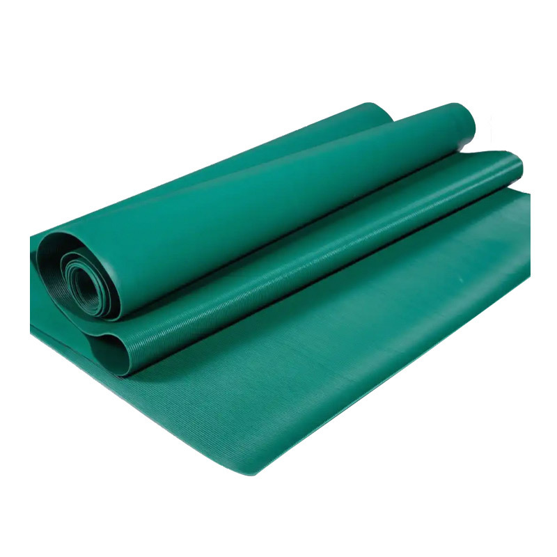 Pinstripes Rubber Sheet Industrial Waterproof and Oil-Resistant Floor Rubber Mat Distribution Room Anti-Slip Fine Groove Rubber Mat Manufacturer