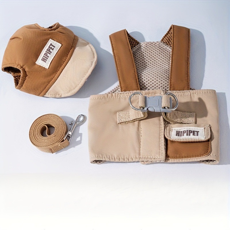 2025 New Cross-Border Dropshipping Dog Harness Set (with Hat) (for Outdoor Use)