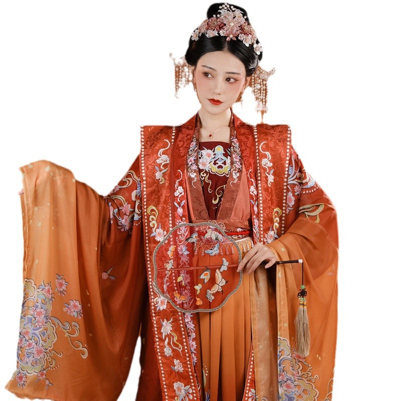 Shang Yun Xi-Qing Ping Le Song Dynasty Xia Yun Han Suit Women's genuine goods Original Pair-breasted Long Shirt Waist Skirt Ru Chinese Wind Summer