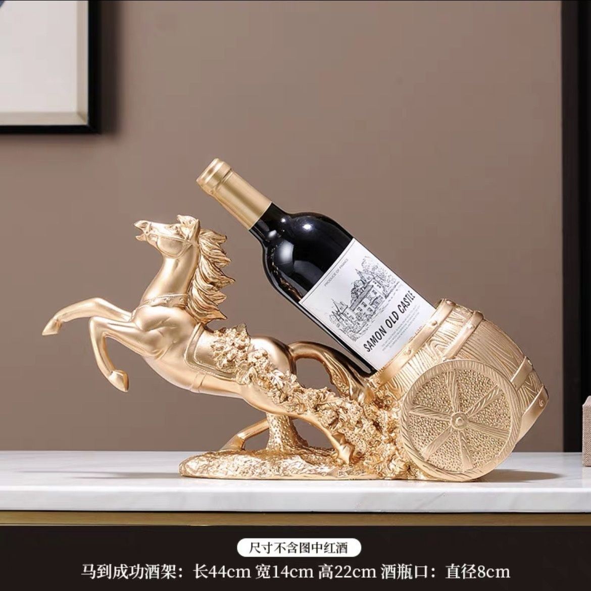 Cross-border European-style Deer-pull-cart Horse to Success Marathon Red Wine Rack Home High-end Wine Cabinet Decorations Crafts