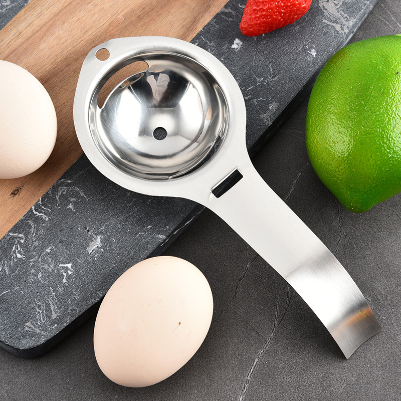 Egg yolk and egg white separator stainless steel egg separator egg separator household baking egg liquid filter egg leakage device
