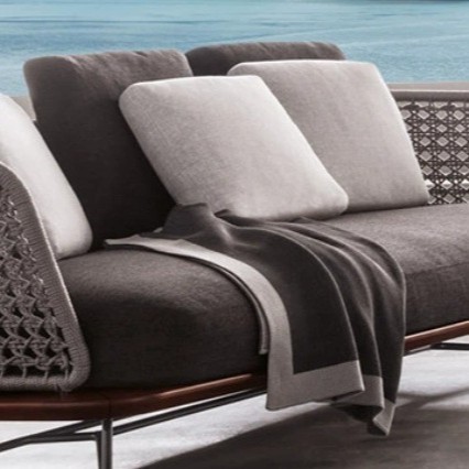 Outdoor Sofa Leisure Balcony Patio Terrace Lazy Rattan Chair Sofa Combination Villa Homestay Rattan Furniture Single Person