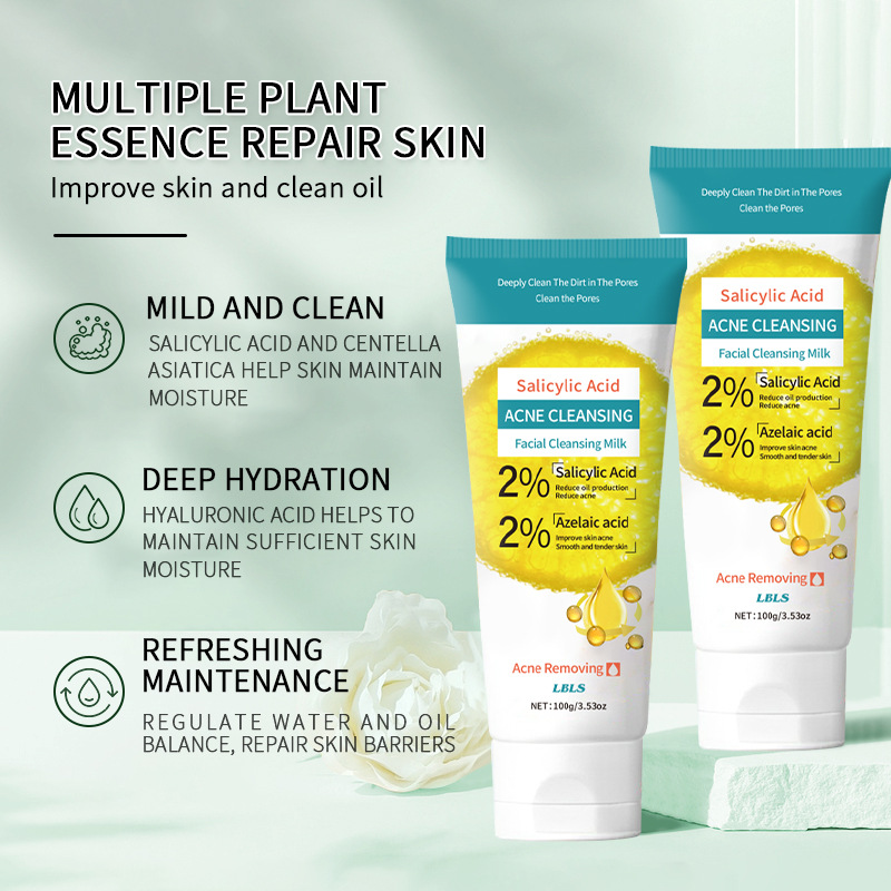 Full English LBLS salicylic acid refreshing oil control care deep cleaning mild facial cleanser foreign trade cross-border wholesale