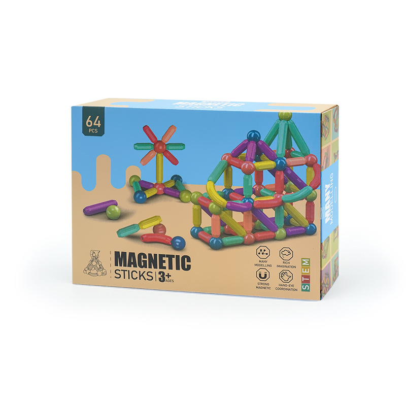 Cross-border Varied Magnetic Stick Children's Educational Assembled Big Particle Building Blocks Early Education Boys and Girls Magnet Magnetic Toys