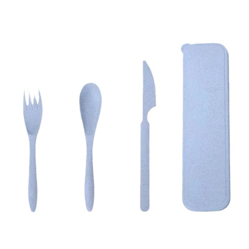 Wheat Straw Tableware Convenient suit Knife, Fork and Spoon Three-piece Set Plastic Fork Spoon Chopsticks Simple Commercial Gift