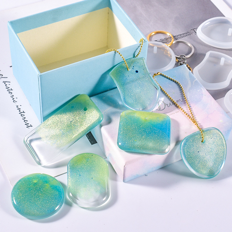 Poppy DIY Heart-Shaped Pendant Heart Round Oval Square Specimen Tag Hanging Glue Silicone Mold