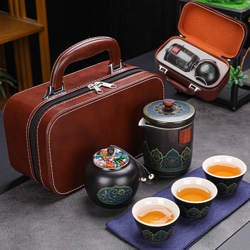 Портативный чайный набор для путешествий, высококачественный, с сумкой для хранения