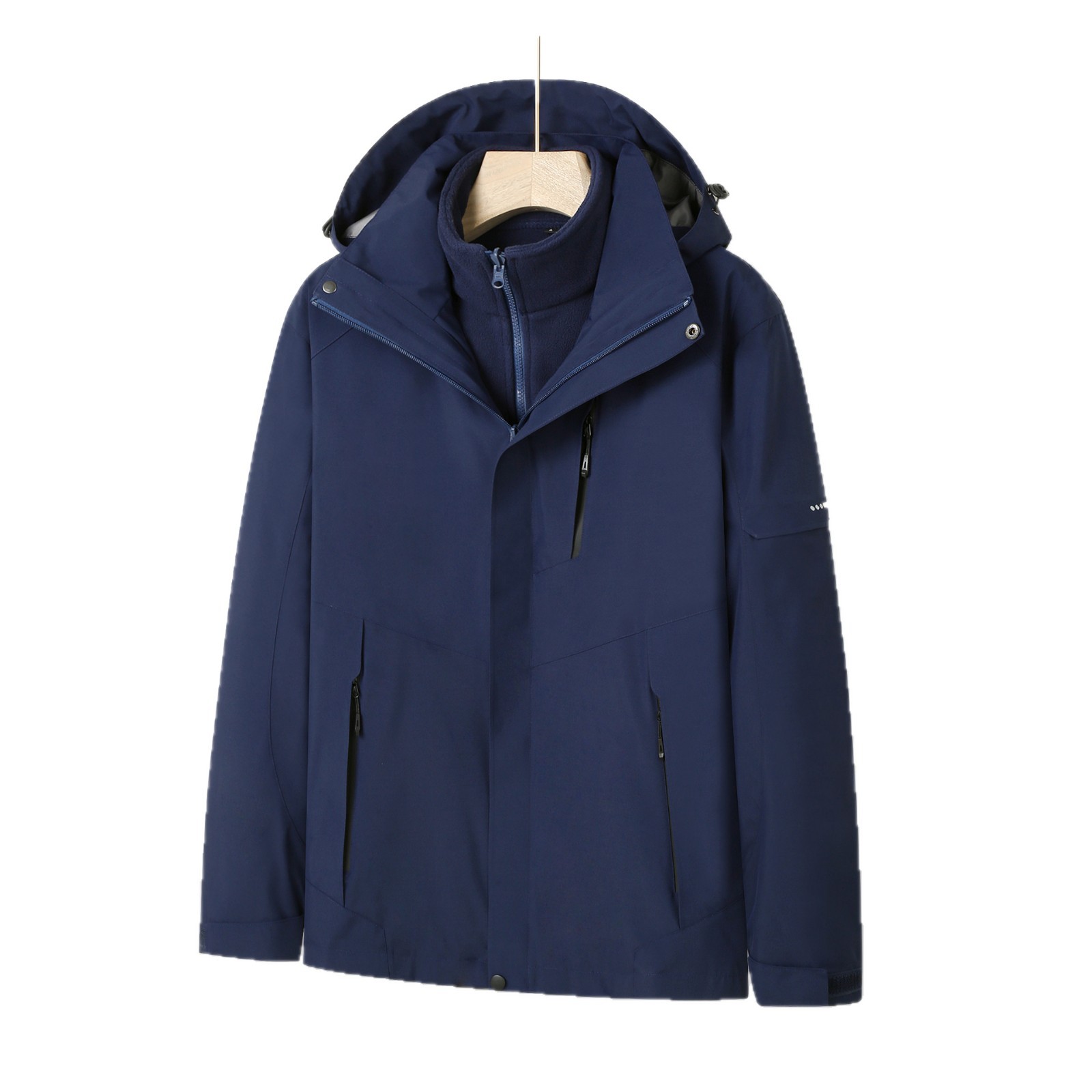 Manufacturer's Custom-Made Jacket Three-In-One Detachable Windproof Fleece Men's and Women's Autumn and Winter Mountaineering Work Clothes with Customized Logo