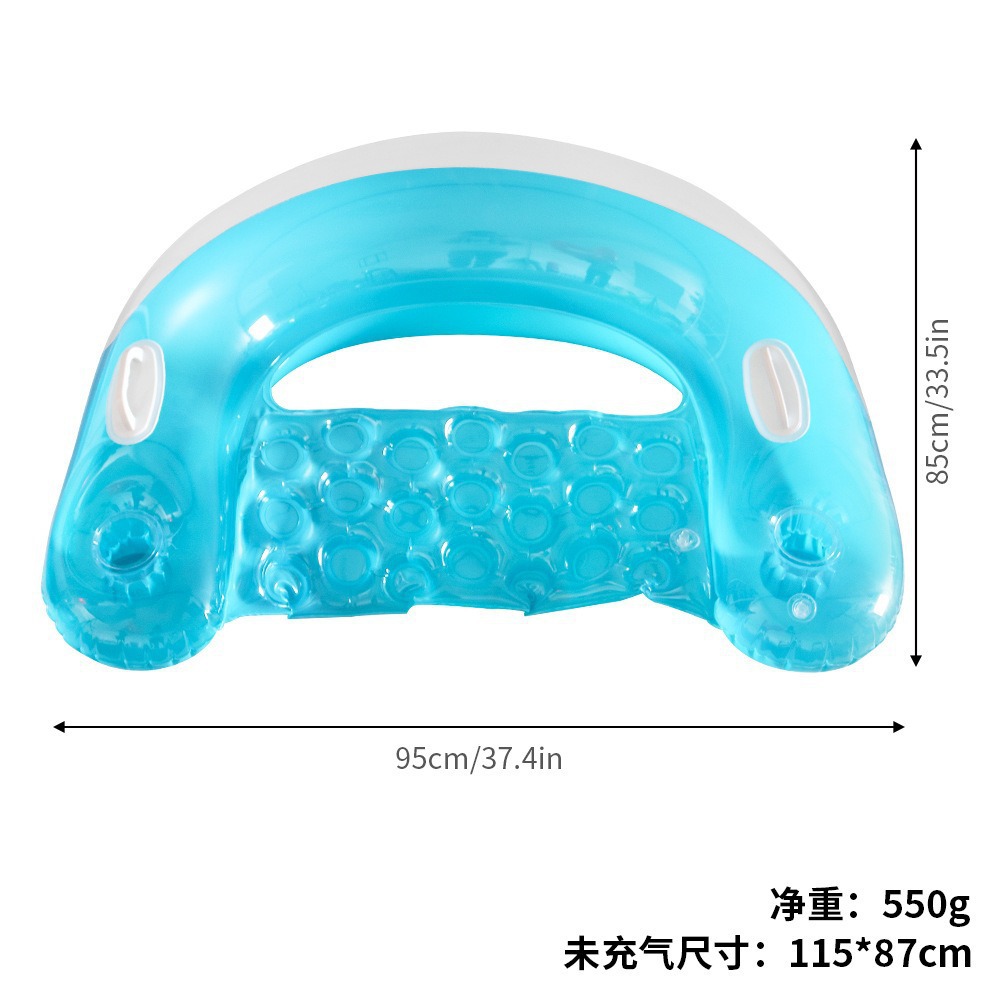 Cross-border Inflatable U-shaped Recliner Water Foldable Backrest Floating Bed Water Inflatable Floating Row Inflatable Jelly Floating Bed