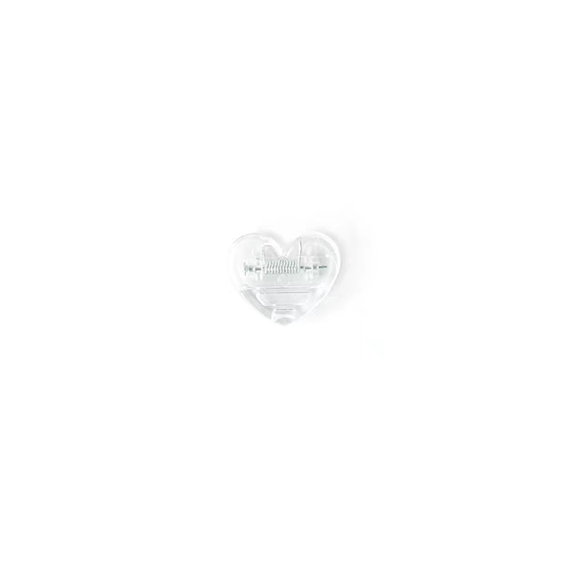 Creative heart-shaped transparent simple love small clip plastic exam paper book folder photo clip decorative note clip