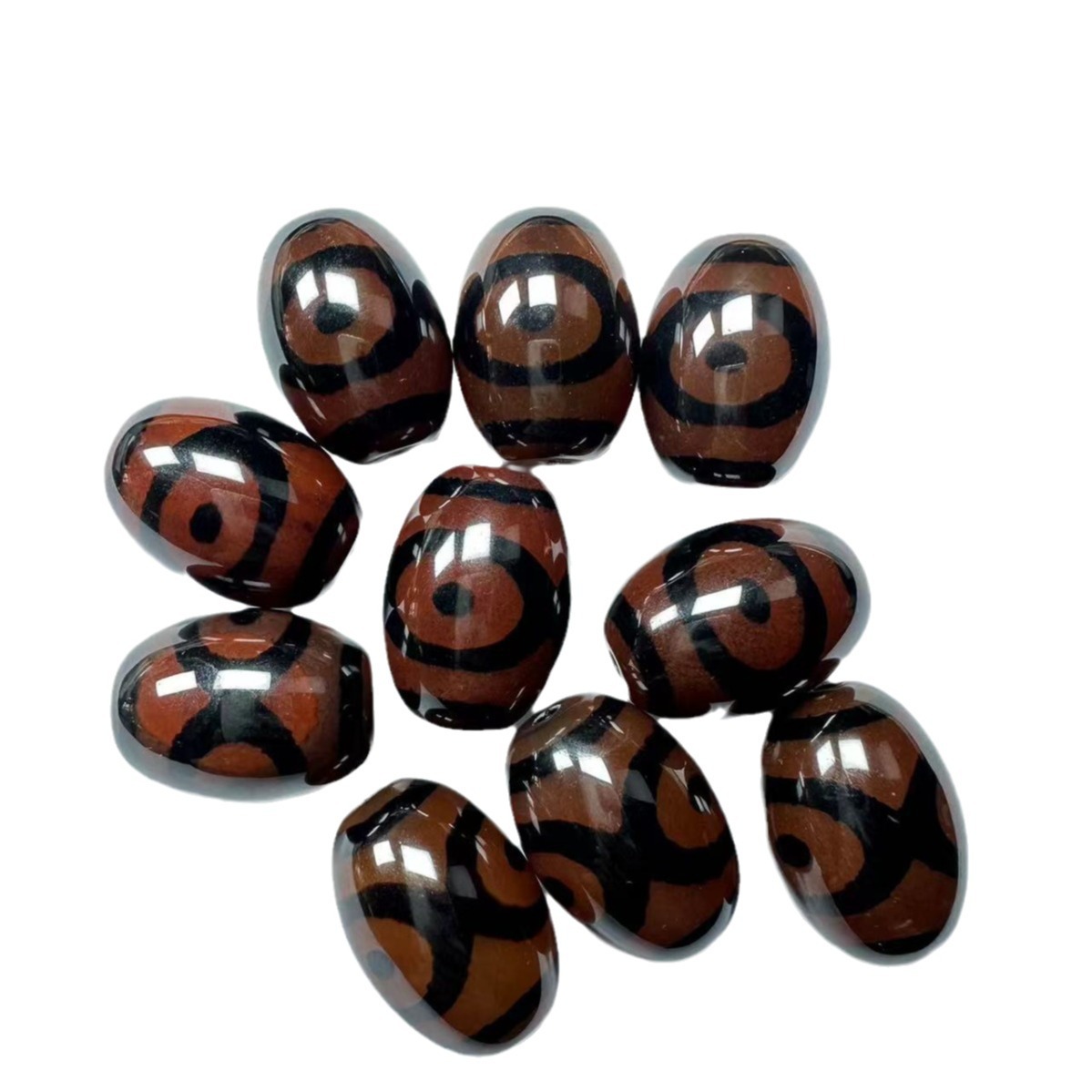 Tianzhu Wholesale Natural West Asia Rub Silk Charm Red Three-eye Accessories Clavicle Loosening Beads Buddha Beads Bodhi Semi-finished Accessories