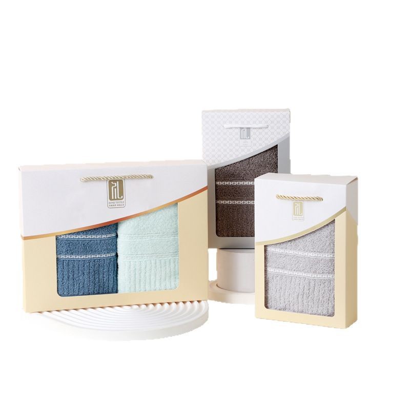 Pure Cotton Towel Gift Box, Simple Event Gift, Company Welfare, Wedding Return Gift, Souvenir, Embroider Printed Logo