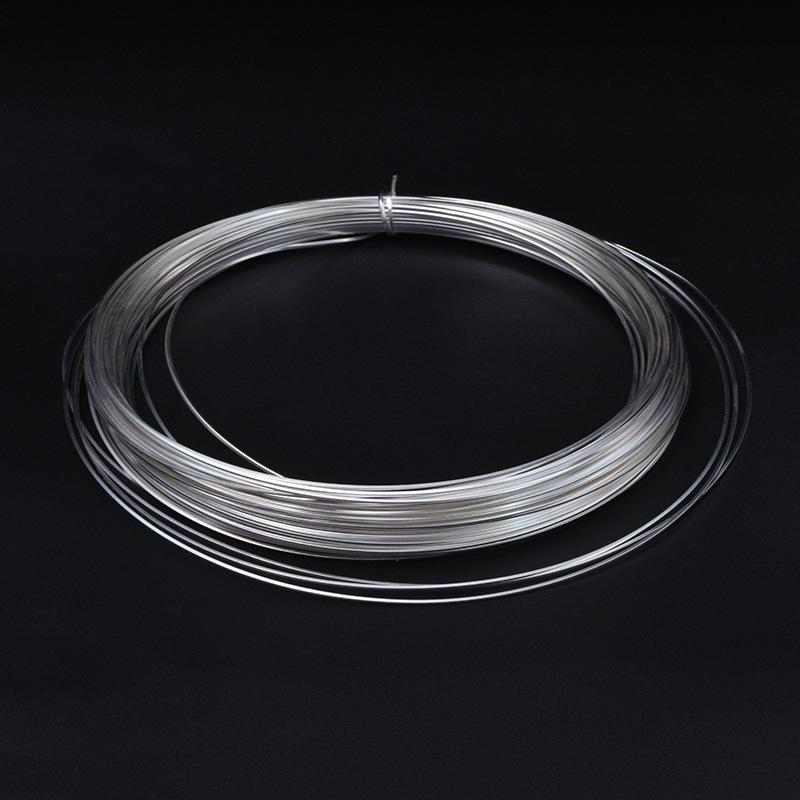 S999 Silver Wire Bracelet Ring Semi-Finished Wood Jade Hand-Inlaid DIY Material Filigree Square Silver Wire